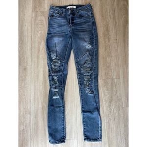 Distressed KanCan Denim Jeans, Size 0